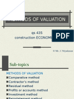Methods of Valuation: Qs 435 Construction ECONOMICS II