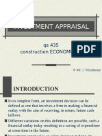 Investment Appraisal: Qs 435 Construction ECONOMICS II