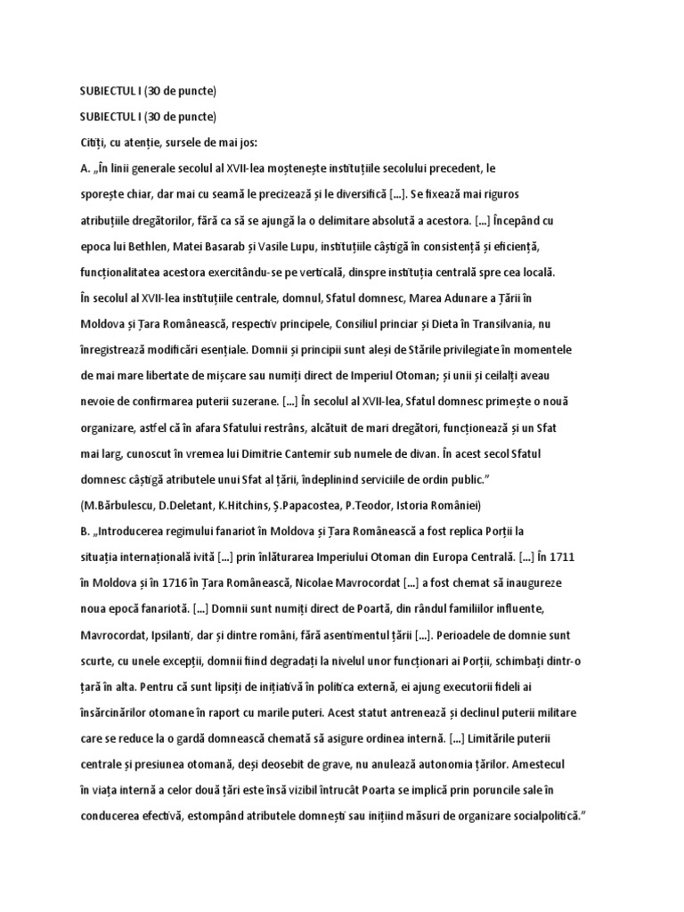 Subiecte Bac ! | PDF
