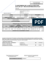 Certificado de Conformidad de La Instalación para Consumidor Directo de GLP / Red de Distribución de GLP