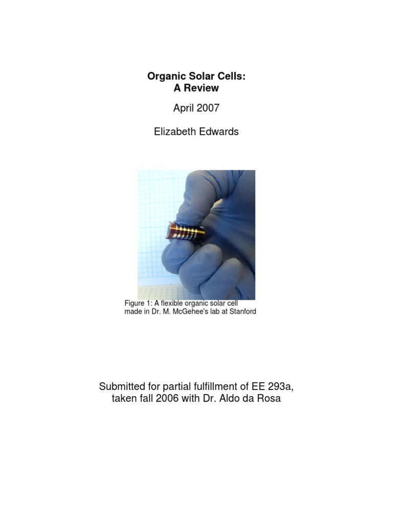 Organic Solar Cells EHE | PDF | Solar Cell | Thin Film Solar Cell