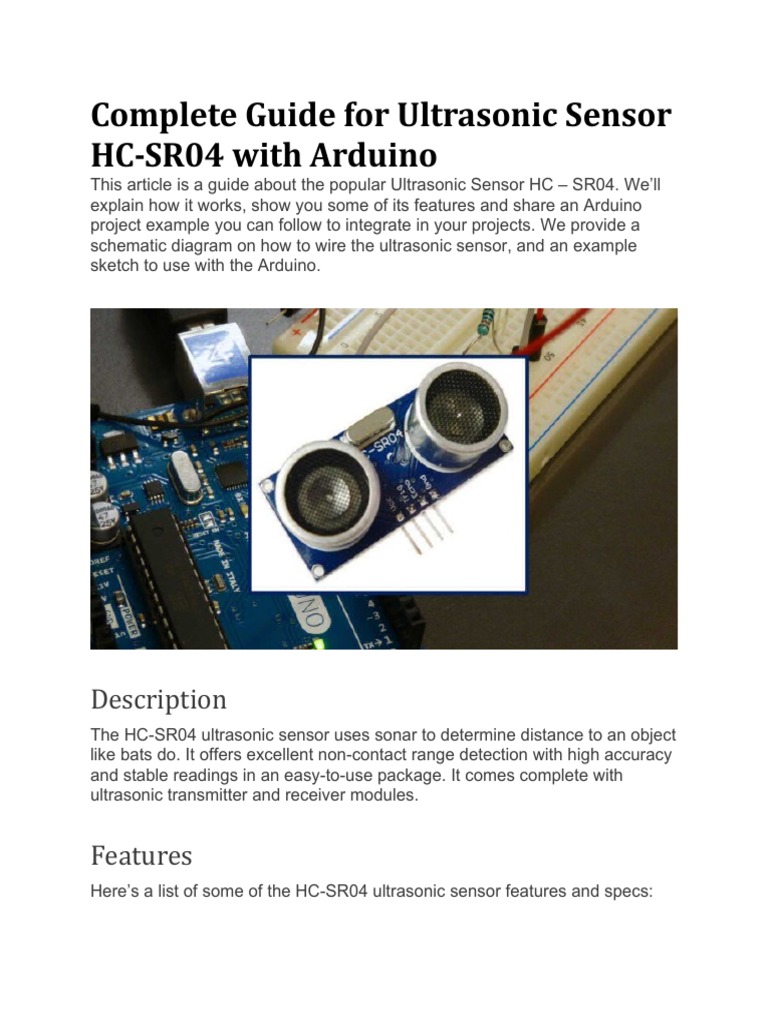 Complete Guide For Ultrasonic Sensor HC-SR04 With Arduino: Description ...