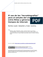 Benitez Larghi, Sebastian y Duek, Car (..) (2018). El uso de las otecnobiografiaso para el estudio del vinculo entre Ninez y generos en t (..)