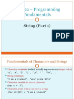 CSE102 - Programming Fundamentals: String (Part 1)