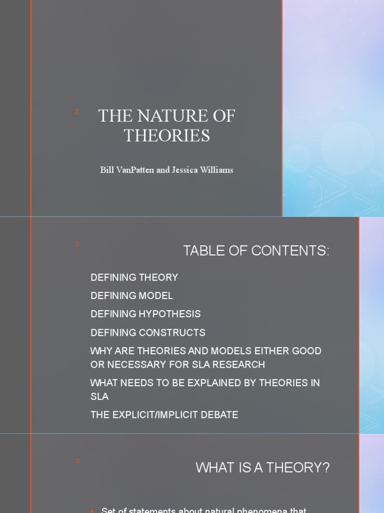 The Nature of Theories | PDF | Second Language Acquisition | Theory