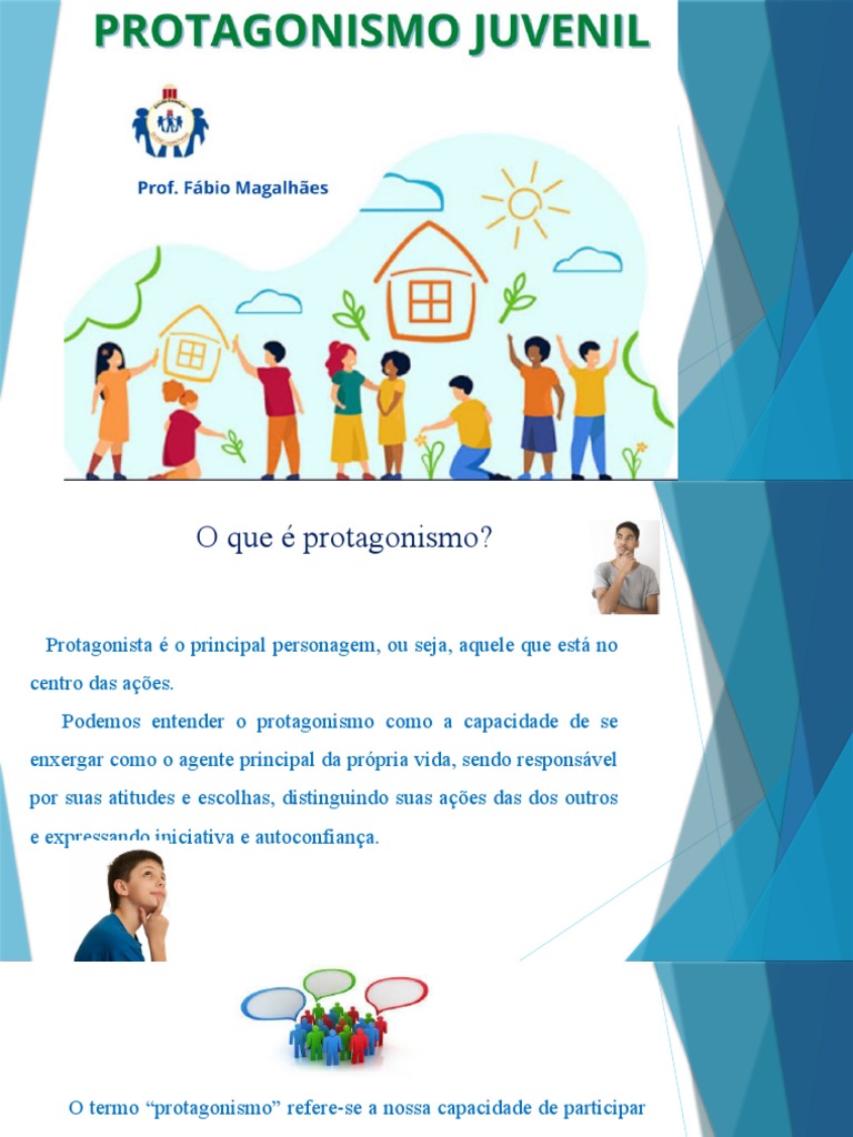 Apresentação - Protagonismo Juvenil | PDF | Sociologia | Planejamento