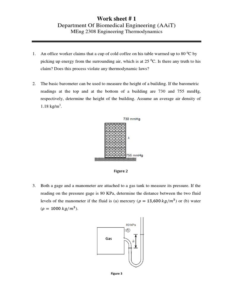 Thermodynamics Problem Set | PDF