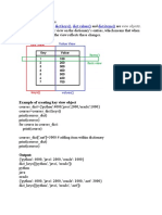 Dictionary View Objects: Dict - Keys Dict - Values Dict - Items