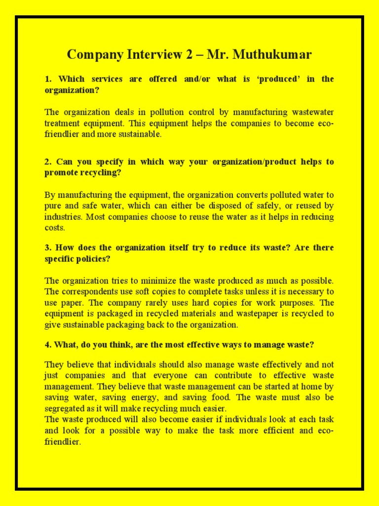 Company Interview 2 2 | PDF | Business