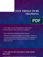 Five Things To Be Thankful