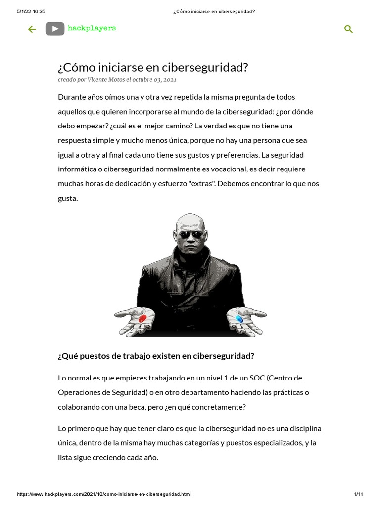 Cómo Iniciarse En Ciberseguridad Pdf La Seguridad Informática