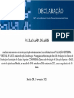 Avaliação Externa Virtual in Loco C19 18OUTUBRO-Emissão Do Certificado 11207