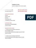 Manual de Configuração Olt Gpon: Usuário Padrão: Admin Senha Padrão: 123456