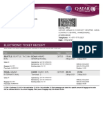 Electronic Ticket Receipt: Passenger: Qayed Thareyeldeen MR (ADT) Booking Ref: 2PLJKG