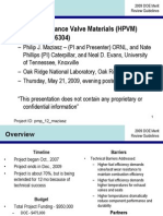 High Performance Valve Materials (HPVM) (Agreement 16304) : Title Slide
