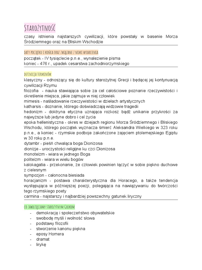 Co Zawdzięczamy Starożytnym Grekom I Rzymianom