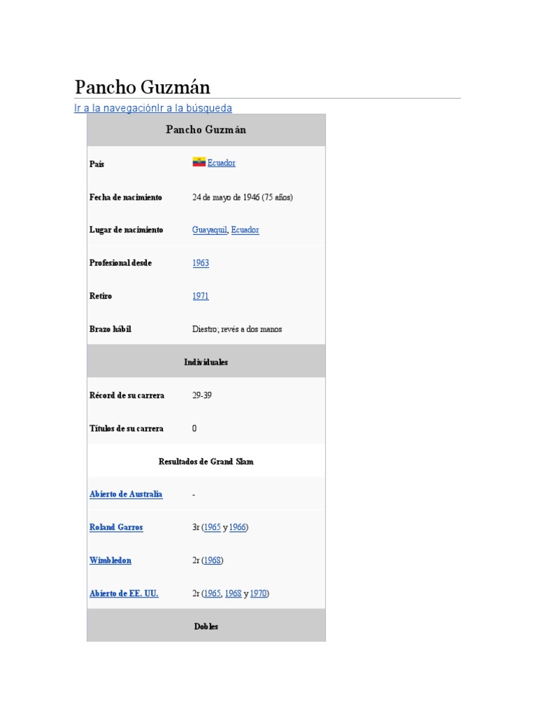 Pancho Guzmán PDF Grand Slam (Tenis) Wikipedia