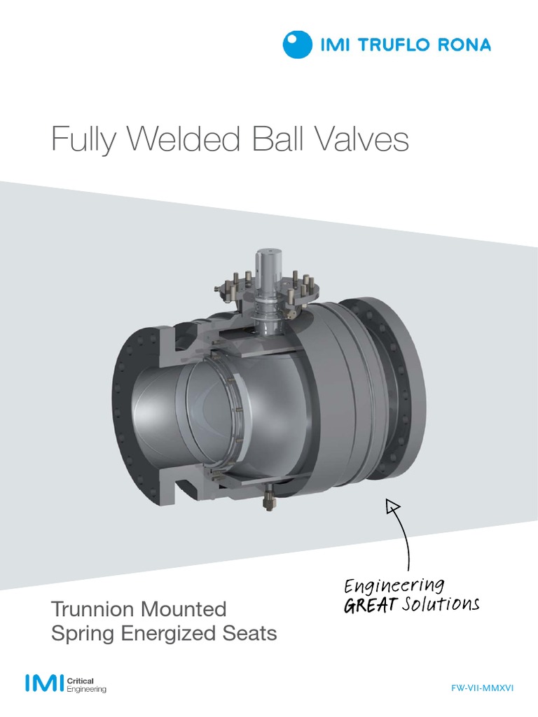 Trunnion Mounted Fully Welded Valves | PDF | Valve | Mechanical Engineering