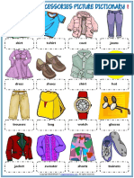 Clothes and Accessories Vocabulary Esl Picture Dictionary Worksheets For Kids