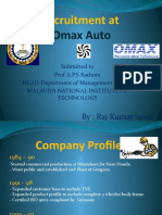 Recruitment At: Omax Auto