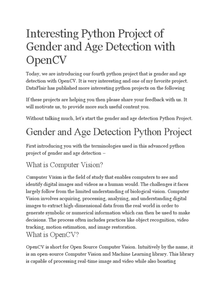 Interesting Python Project of Gender and Age Detection With OpenCV ...