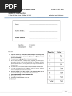 Midterm Examination: Dalhousie University, Faculty of Computer Science CSCI-3132 - Fall - 2013