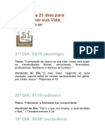 Campanha 21 Dias para Transformar Sua Vida Jejum