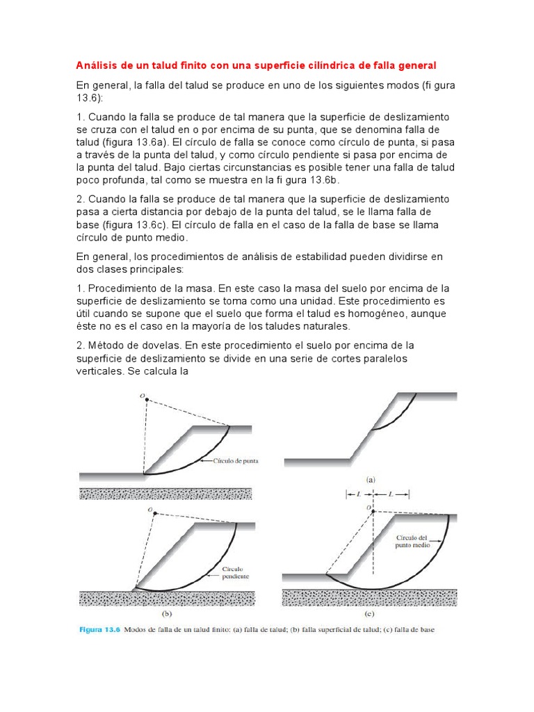 Análisis de falla circular en taludes | PDF | Falla (geología) | Pendiente