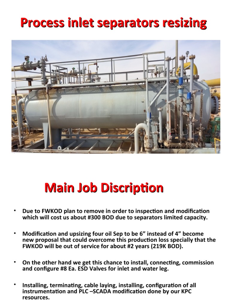 Separator Sizing Presentation PDF Programmable Logic Controller