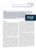 The Effect of Expressive Writing On Sexual Risk Behavior Among College Women