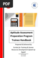 Aptitude Assessment Preparation Program Trainee Handbook