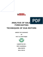 18148709 Analysis of Sales Forecasting Techniques of Dua Motors[1]