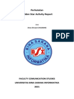 Perhotelan Hidden Star Activity Report: Faculty Comunication Studies Universitas Bina Sarana Informatika 2021