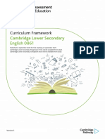 Curriculum Framework: Cambridge Lower Secondary English 0861