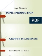 Principles of Business: Topic: Production