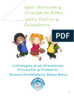 Cartilla Guía para Padres de Atención y Concentración - Orientación Preescolar y Primaria