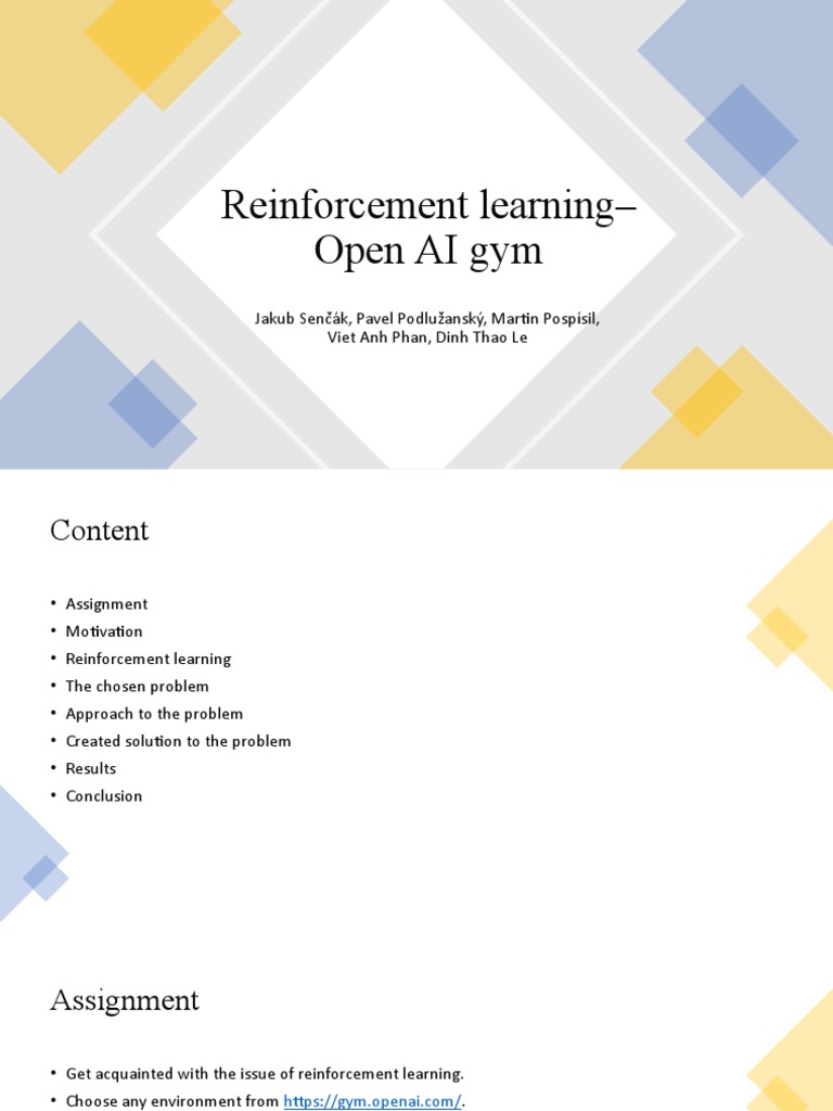 Reinforcement Learning - Open AI Gym | PDF | Artificial Intelligence ...