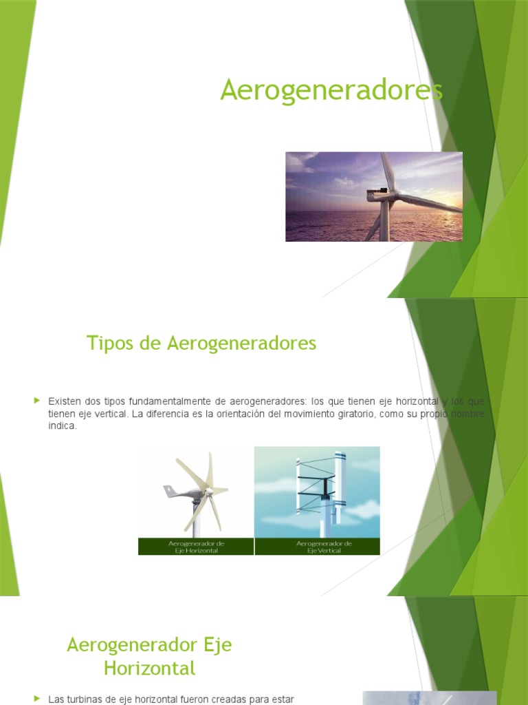 Tipos y Funcionamiento de Aerogeneradores | PDF | Turbina eólica ...