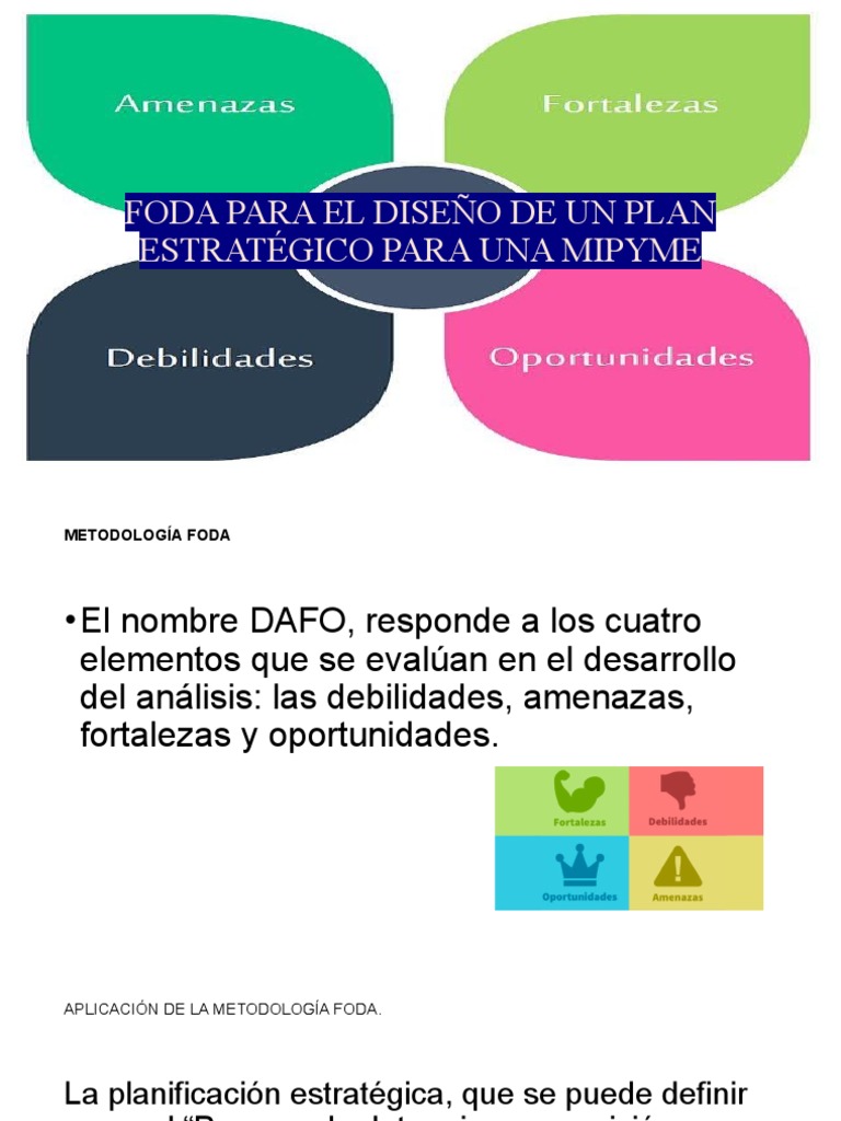 FODA para Plan Estratégico MIPYME | PDF | Análisis FODA | Planificación
