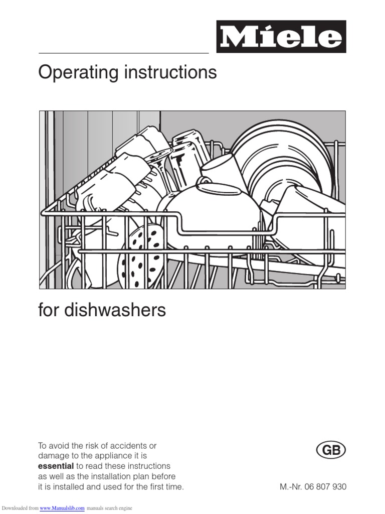 Operating Instructions PDF Dishwasher Ac Power Plugs And Sockets