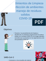Procedimientos de limpieza y desinfección para prevenir COVID-19