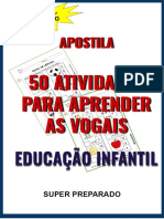 APOSTILA DE 50 ATIVIDADES PARA APRENDER AS VOGAIS - Educação Infantil