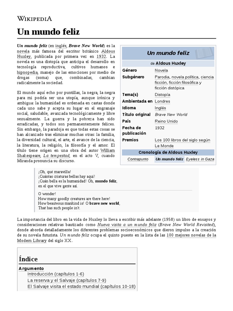 Un Mundo Feliz | PDF