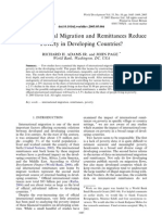 Do International Migration and Remittances Reduce Poverty in Developing Countries?