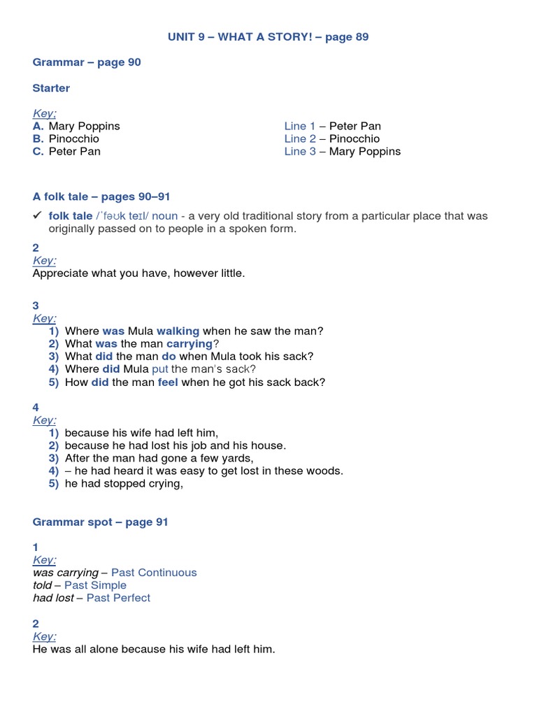 Unit 9 What a Story! Folk Tales from Around the World PDF