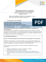 Guía de actividades y rúbrica de evaluación - Fase 1 - Reflexionar sobre los procesos educativos