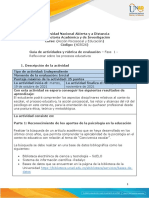 Guía de Actividades y Rúbrica de Evaluación - Fase 1 - Reflexionar Sobre Los Procesos Educativos