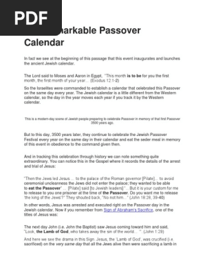 The Remarkable Passover Calendar