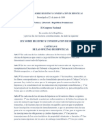 Ley 2914 de 1890 Sobre Registro y Conservación de Hipotecas