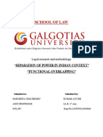 School of Law: Separation of Power in Indian Context" "Functional Overlapping"